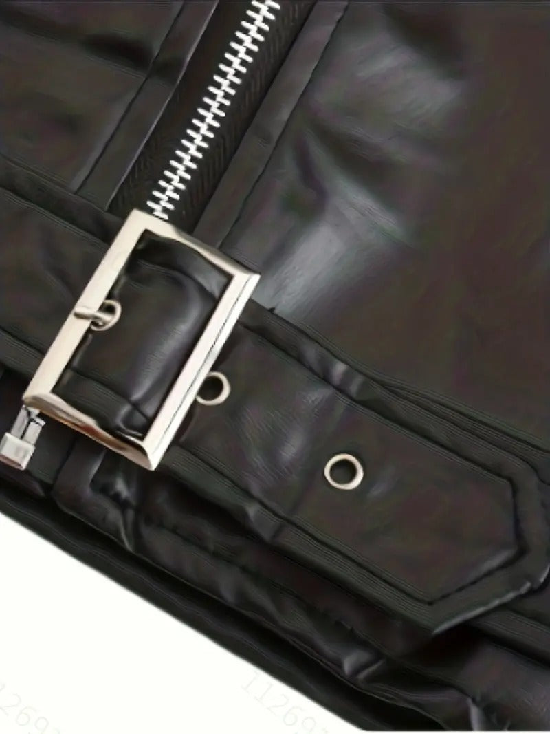 Black Blouson Style Jacket Leathers Crafted