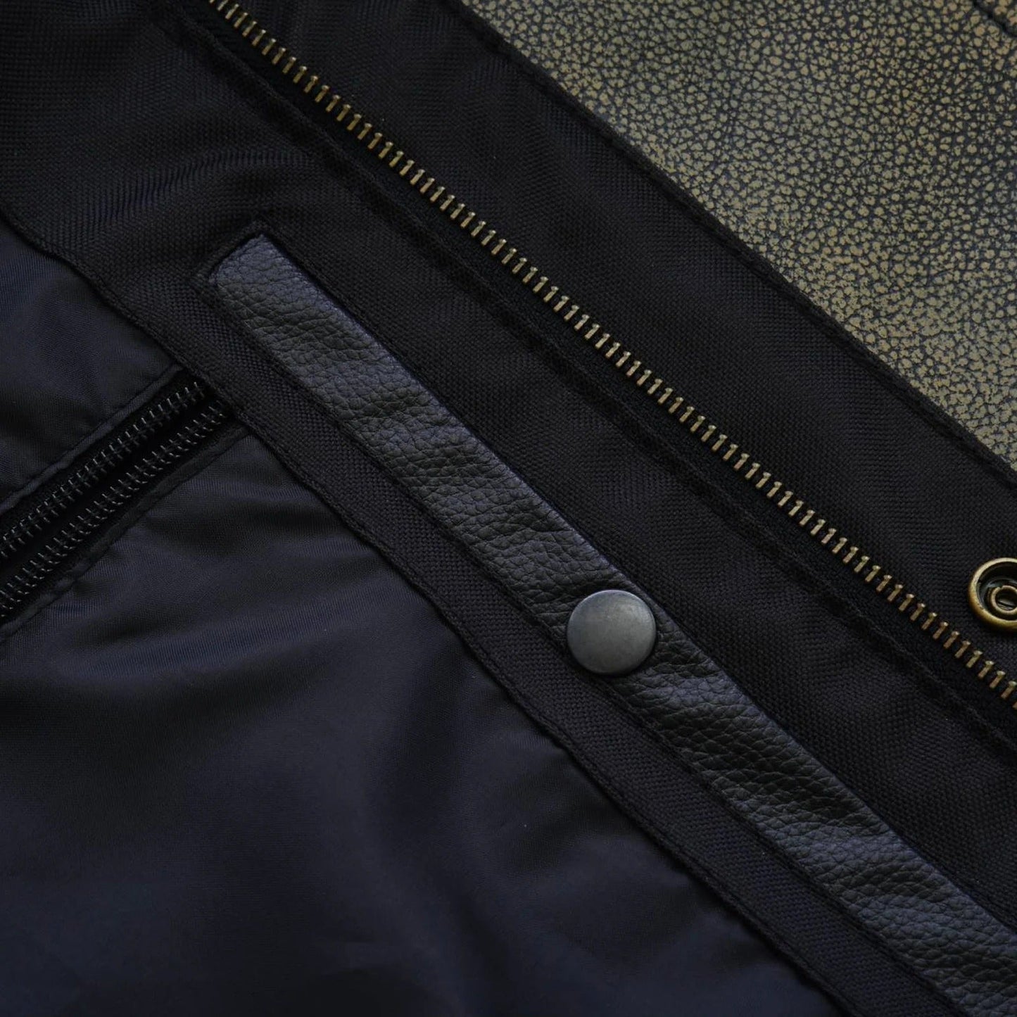 Vintage Edge: Distressed Brown Leather Biker Vest Leathers Crafted