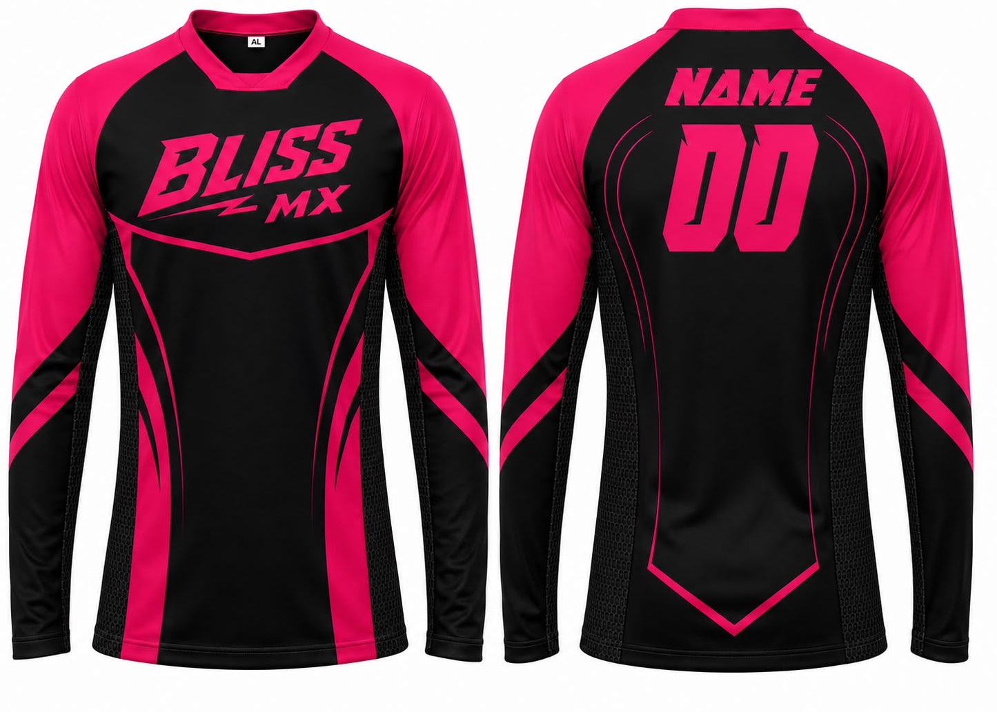Bliss MX Pink & Black MX Jersey, Custom MOTOCROSS Jersey
