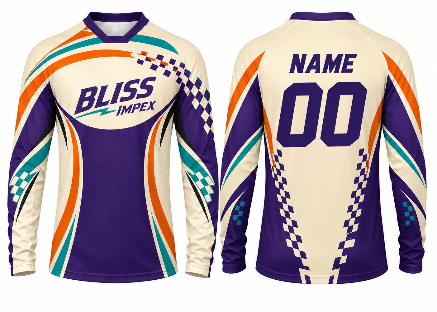 Custom Purple & Cream Motocross Jersey