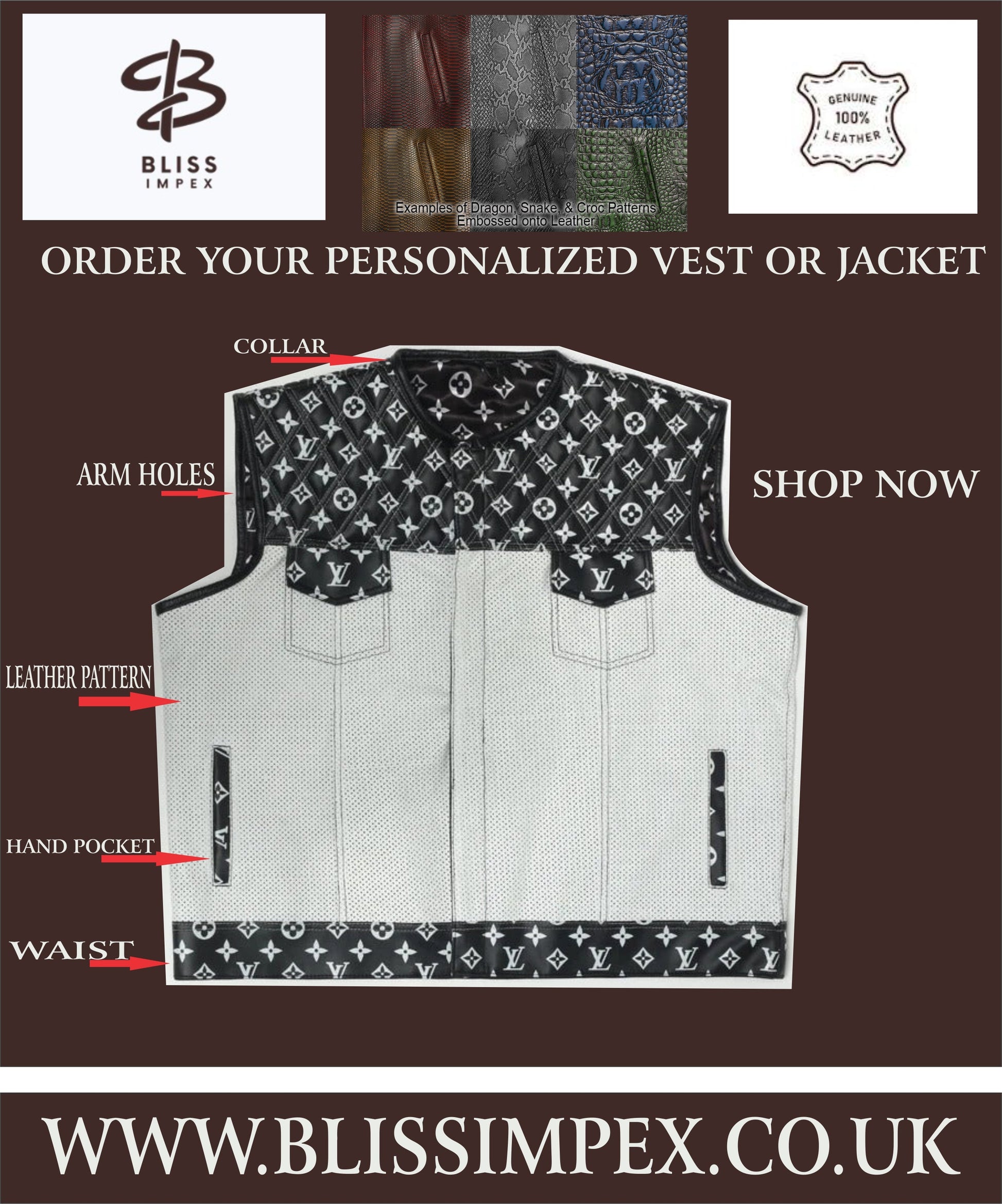 Design Your Own Custom Biker Vest Order Now for Ultimate Style! Whattsapp For More Details Leatherscrafted